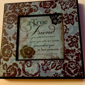 Carpentree Art for heavens sake A True Friend gift hangs or stands with easel